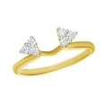 thumbnail image 1 of AFFY White Natural Diamond Tri-Side Solitaire Enhancer Guard Ring In 14k Yellow Gold (1/3 Cttw), 1 of 1
