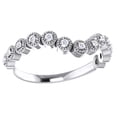 thumbnail image 1 of AFFY White Natural Diamond Vintage-Inspired Contour Band Ring In 14K Solid White Gold (0.12 Ct), Size-7, 1 of 1