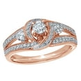 thumbnail image 1 of AFFY White Natural Diamond Vintage Style Three Stone Ring in 10K Rose Gold (0.5 cttw), 1 of 1