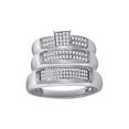 thumbnail image 1 of AFFY White Natural Diamond Engagement & Wedding Trio Band Ring Set In 10k White Gold (0.33 Cttw), 1 of 1