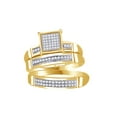 thumbnail image 1 of AFFY White Natural Diamond Wedding & Engagement Trio Band Ring Set In 10k Yellow Gold (0.25 Cttw), 1 of 1