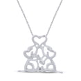 thumbnail image 1 of AFFY White Natural Diamonds Elephants Heart Pendant Necklace in 14K White Gold Over Sterling Silver (1/15 Cttw), 1 of 5