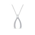 thumbnail image 1 of AFFY Wishbone Pendant Necklace in 14K White Gold Over Sterling Silver, 1 of 5