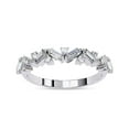 thumbnail image 1 of AFFY Zig Zag Half Eternity Wedding Ring for Women, 1/2 Carat (ctw) Baguette and Round Cut Lab Grown Diamond Ring In 10K Solid White Gold F-G, VS-SI Quality (0.50ctw) Ring Size-5, 1 of 5