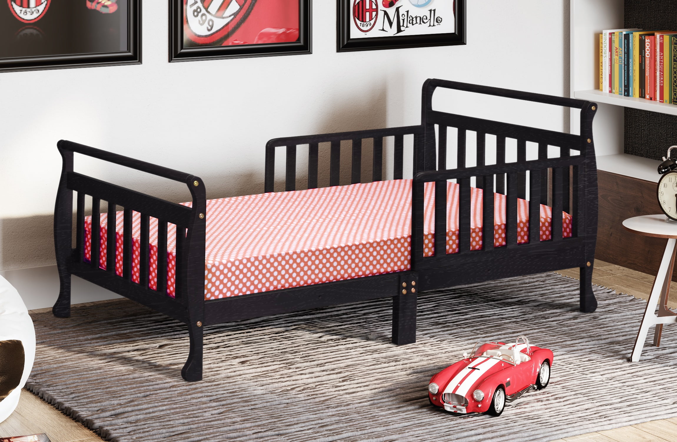 AFG Anna Classic Sleigh Toddler Bed, Black