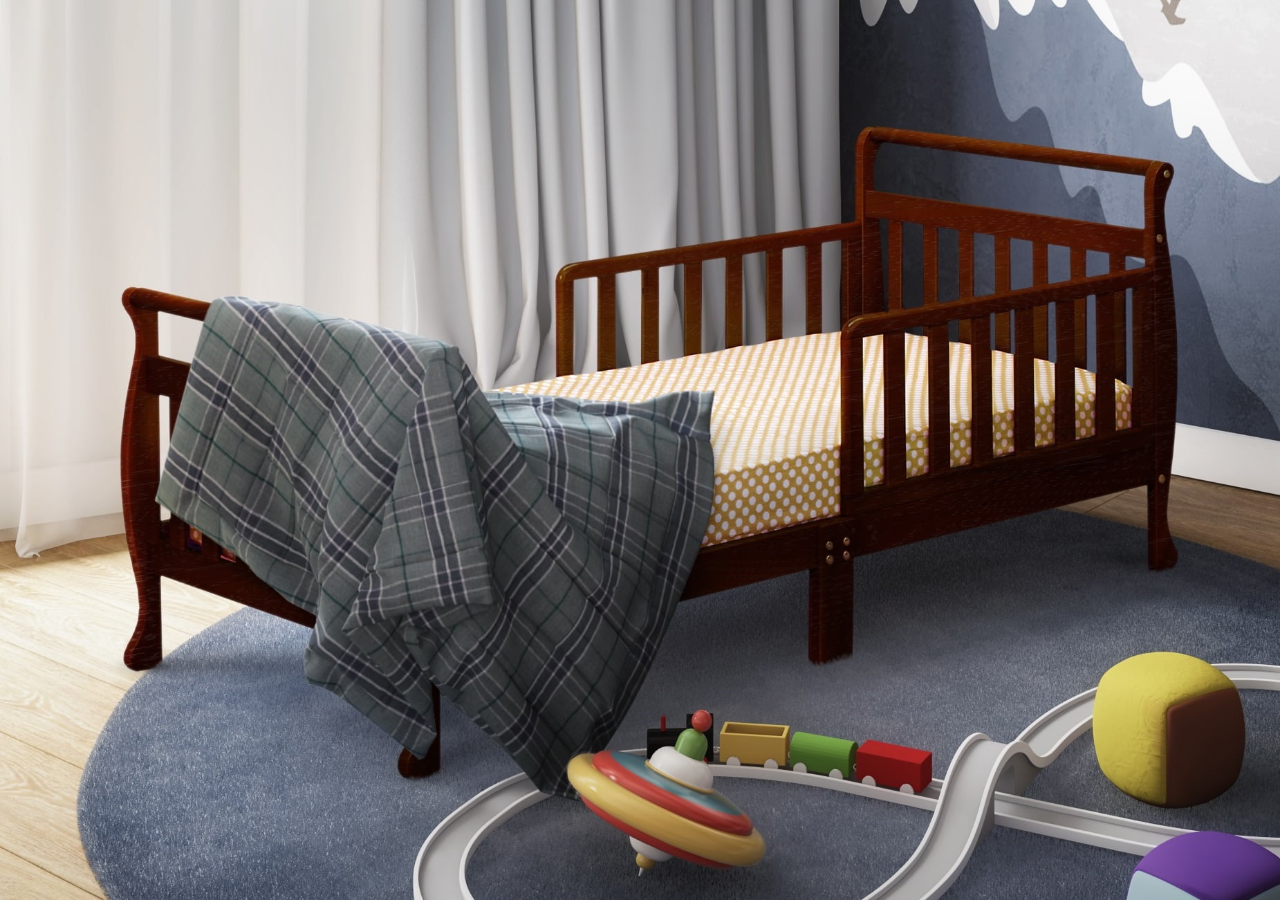 Athena Classic Sleigh Toddler Bed, Espresso