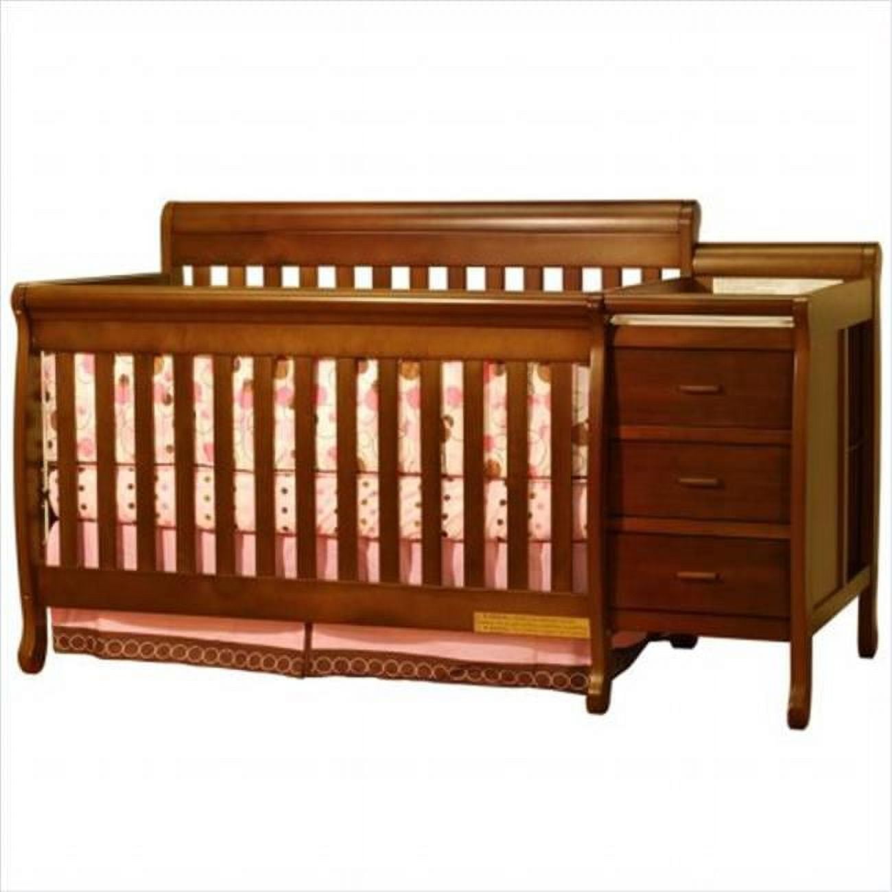 AFG Athena Kimberly 3 in 1 Convertible Crib and Changer Combo with Toddler Rail Espresso