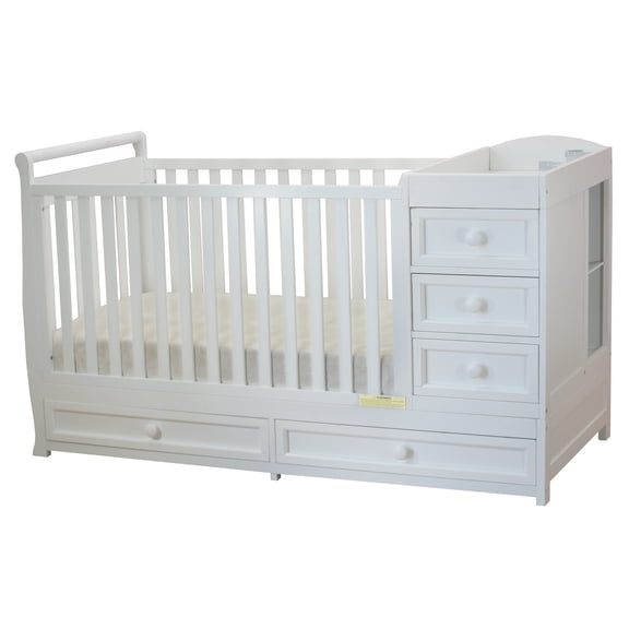 AFG Baby Furniture Daphne 2-in-1 Convertible Crib and Changer White