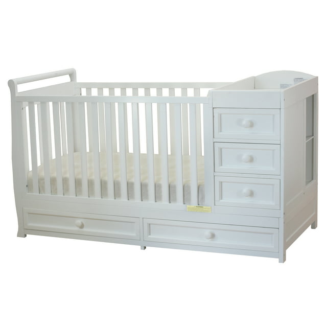 AFG Baby Furniture Daphne 2-in-1 Convertible Crib and Changer White