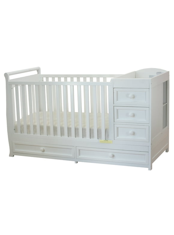 AFG Baby Furniture Daphne 2-in-1 Convertible Crib and Changer White