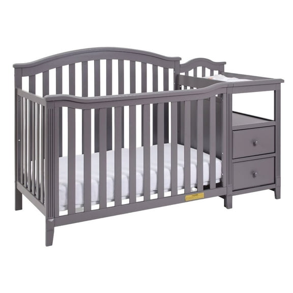 AFG Baby Furniture Kali 4-in-1 Convertible Crib and Changer, Gray