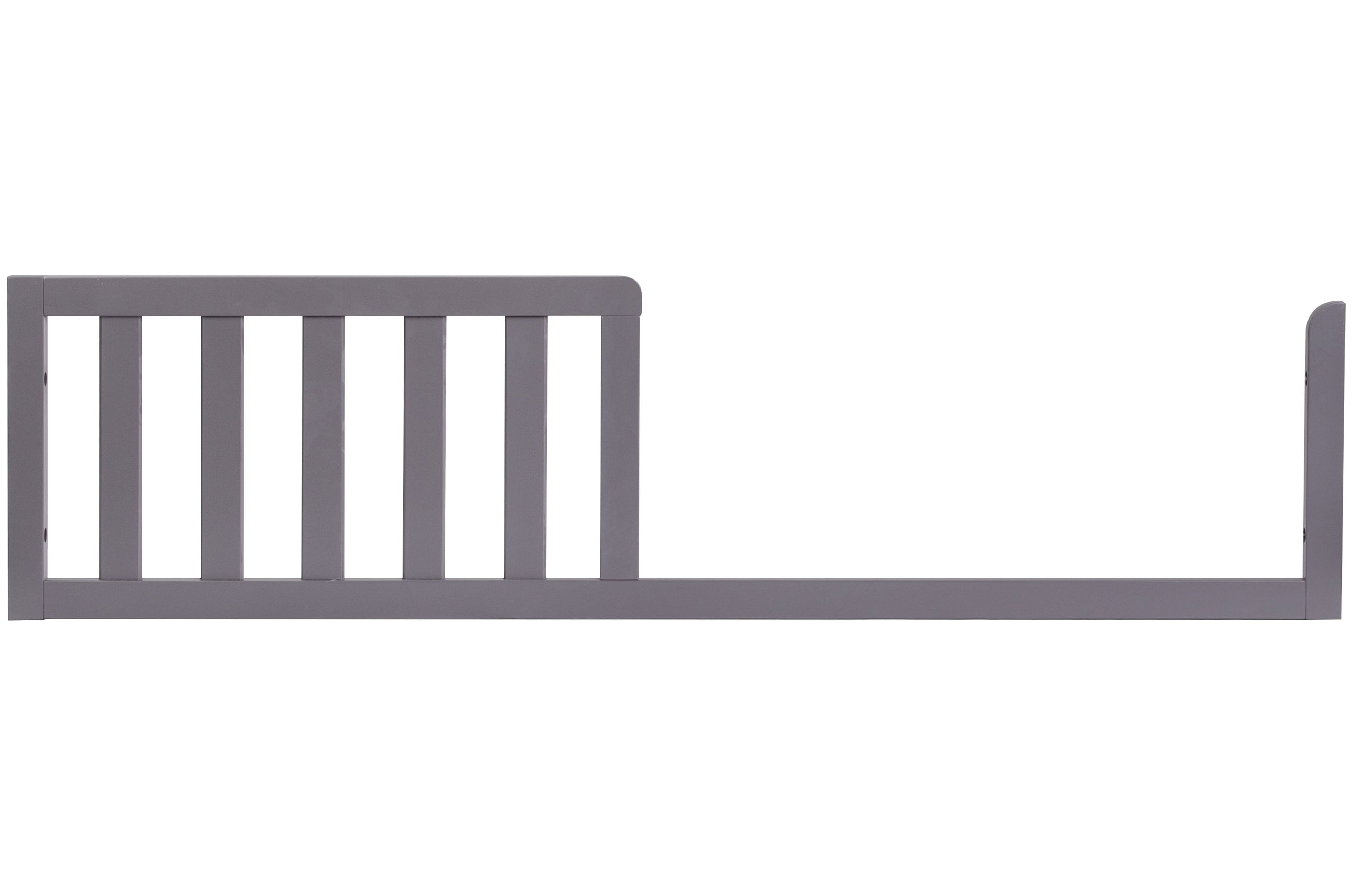 Gray Wooden Toddler Bed Guardrail for Crib Conversion