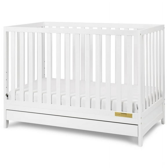 AFG Baby Furniture Mila 3-In-1 Convertible Crib with Drawer White