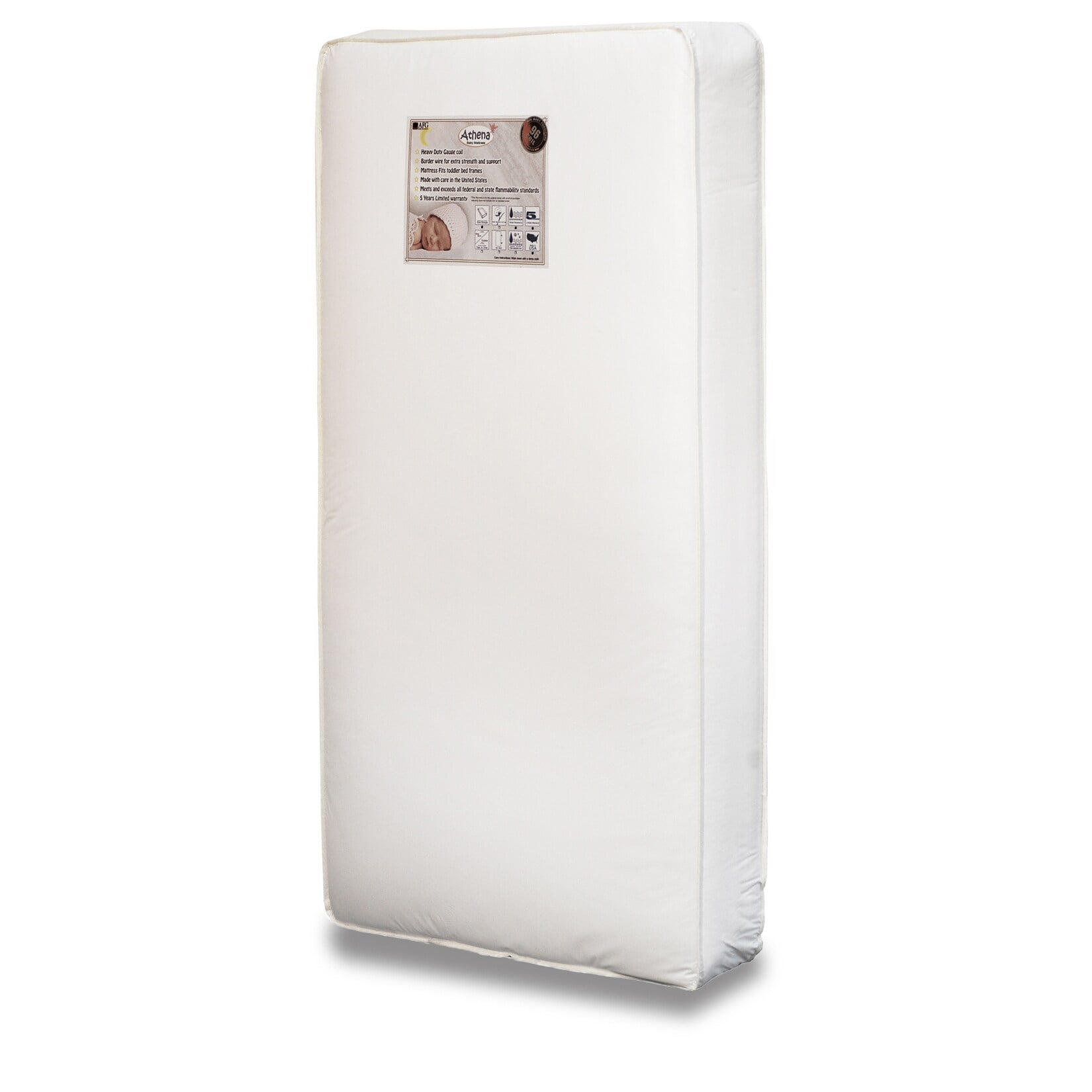 White Water-Resistant Poly Foam Crib/Toddler Mattress