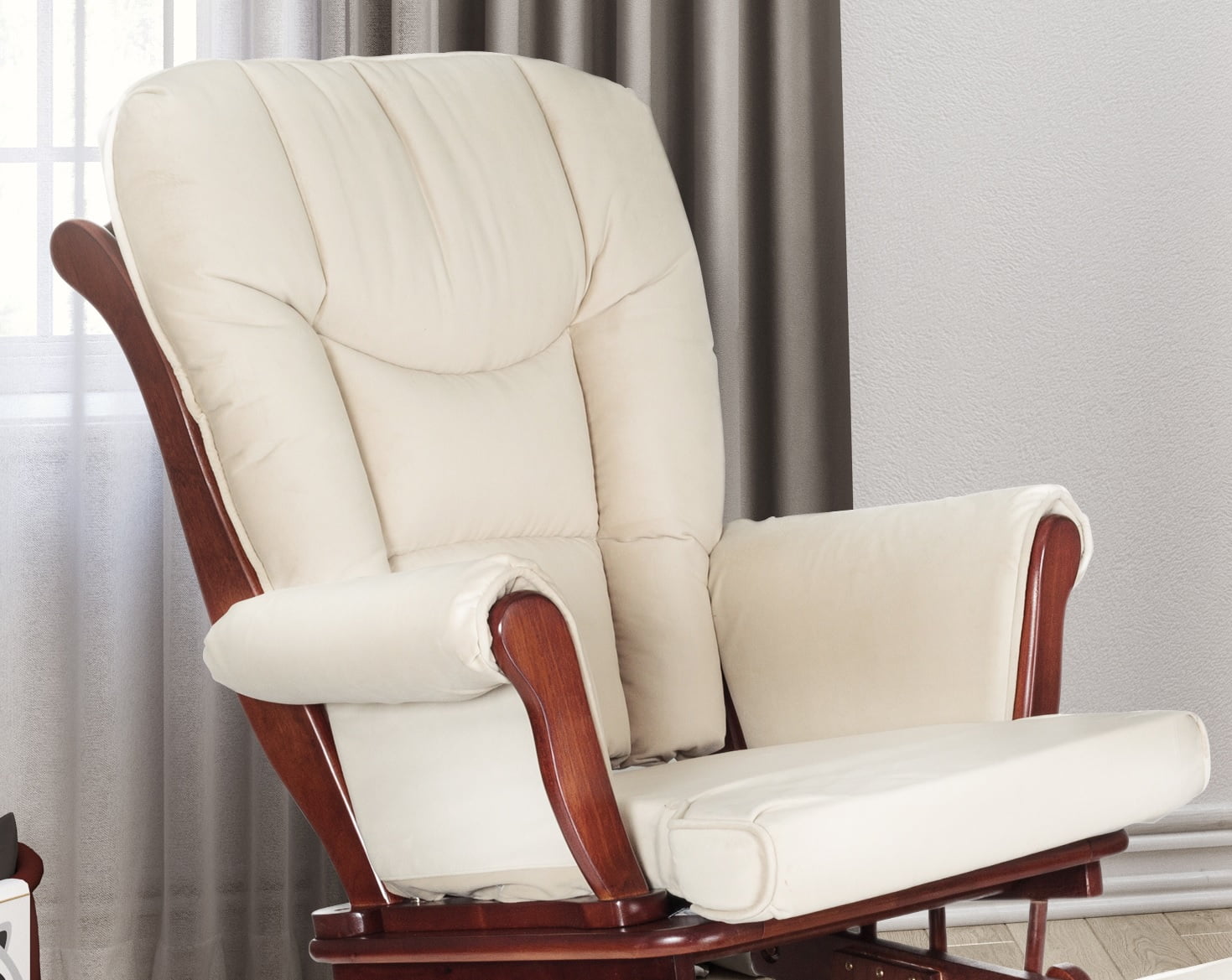 AFG Baby Furniture Sleigh Glider Chair Replacement Cushions Set, Beige