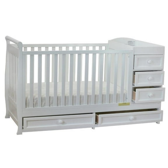 AFG Daphne 2 in 1 Convertible Crib and Changer White