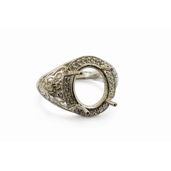 AFGEMSNJEWELLERY 925 Sterling Silver Oval Semi-Mount Ring 10x12mm – Handmade Prong Setting for Custom Gemstone, Unique Men’s Jewelry Size - 3