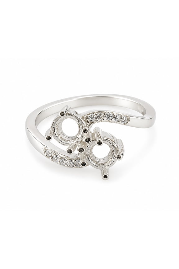 925 Sterling Silver Prong Setting Semi Mount Ring, Boho Style Ring Ready to Set with Your Own Gemstone Gold 3