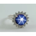 AFGEMSNJEWELLERY Blue Lindy Star Sapphire Ring for Women, 925 Sterling ...