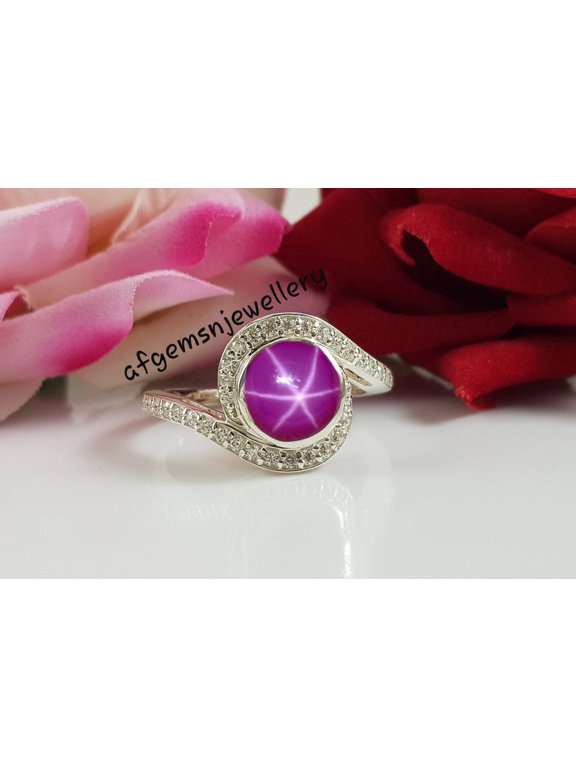 Dainty Star Ruby Engagement Ring 925 Sterling Silver Pink Star Gems Ring Handmade Women's Jewelry Gift for Her Gold 13