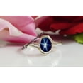 thumbnail image 1 of AFGEMSNJEWELLERY Oval Cut Natural Blue Star Sapphire Ring in 925 Sterling Silver, Boho & Hippie Style Jewelry, Ring for Women Rose Gold 5, 1 of 3
