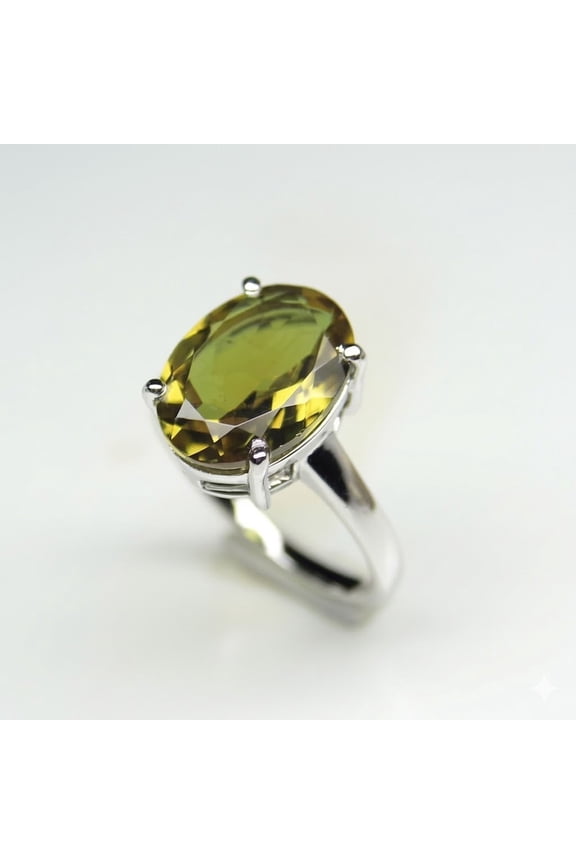 Sultanite Color Changing Ring 925 Sterling Silver, Oval Champagne Gemstone, Unique 7 Colors, Jewelery for Her Size - 4.5