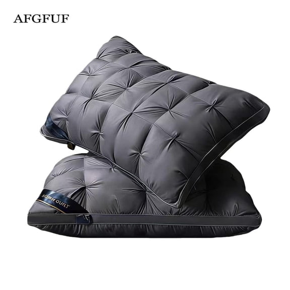 AFGFUF Twisted Bed Pillows Standard Size 2-Pack Down-Alternative Hypoallergenic Breathable 29.13" x 18.9", Gray