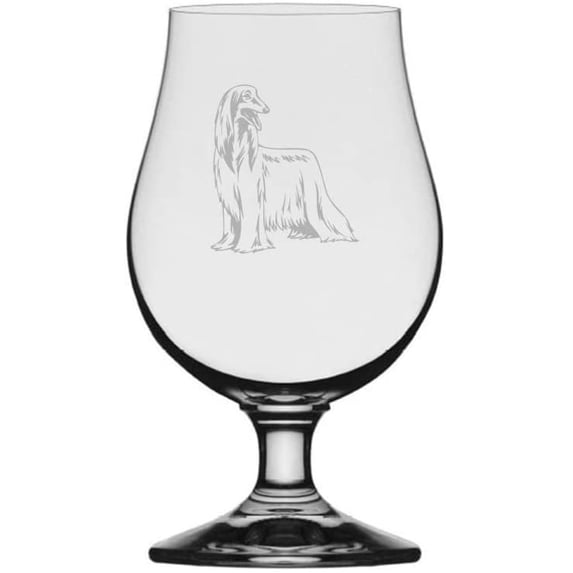 AFGHAN HOUND Dog Themed Etched 13.25oz Iona Beer Glass