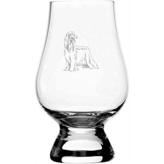 AFGHAN HOUND Dog Themed Etched 6.5oz Glencairn Whisky Glass