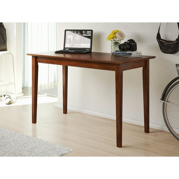 AFI 48" Solid Wood Shaker Design-Home Office, Laptop Computer Work Study Desk with USB Charger in Walnut