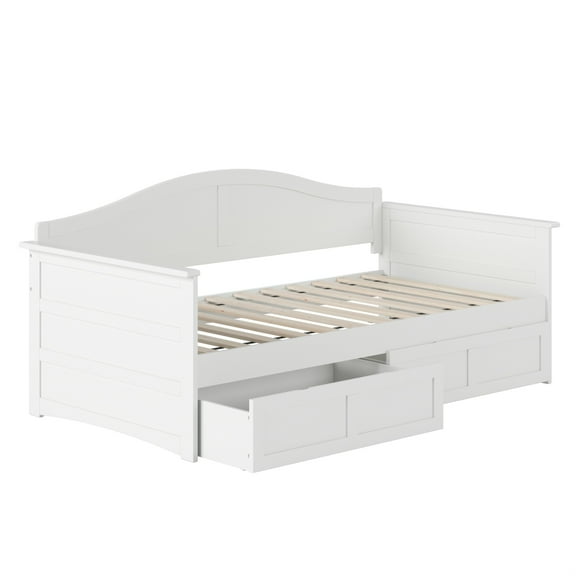 AFI Acadia Twin Wood Daybed with Set of 2 Drawers in White