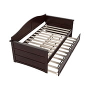 AFI Acadia Twin Wood Daybed with Twin Size Trundle in Espresso