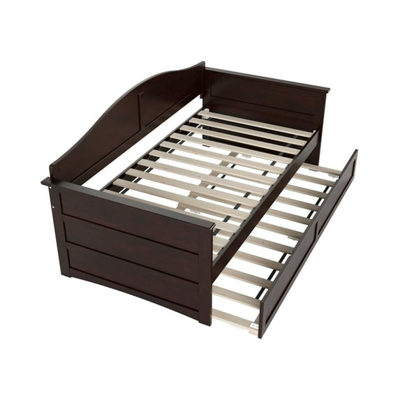 AFI Acadia Twin Wood Daybed with Twin Size Trundle in Espresso