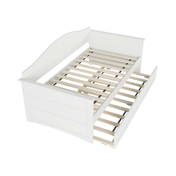 AFI Acadia Twin Wood Daybed with Twin Size Trundle in White