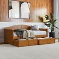 thumbnail image 1 of AFI Acadia Wood Twin Size Daybed Frame with 2 Storage Drawers, Light Toffee, 1 of 13