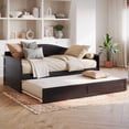 thumbnail image 1 of AFI Acadia Wood Twin Size Daybed Frame with Twin Trundle, Espresso, 1 of 16