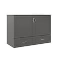 thumbnail image 1 of AFI Alara Full Solid Wood Murphy Bed Chest with Drawer and Charger, Grey, 1 of 8