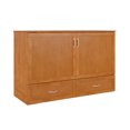thumbnail image 1 of AFI Alara Queen Solid Wood Murphy Bed Chest with Drawer and Charger, Light Toffee, 1 of 8