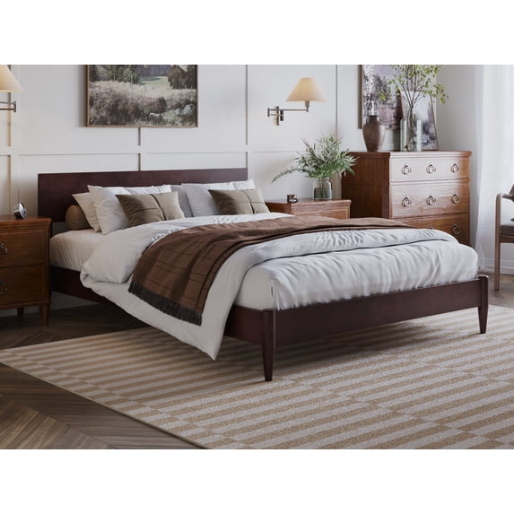 AFI Aria Queen Modern Solid Wood Low Profile Platform Bed, Espresso