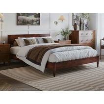 AFI Aria Queen Modern Solid Wood Low Profile Platform Bed, Walnut