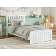 thumbnail image 1 of AFI Becket Twin Solid Wood Low Profile Platform Bed with Matching Footboard, White, 1 of 12