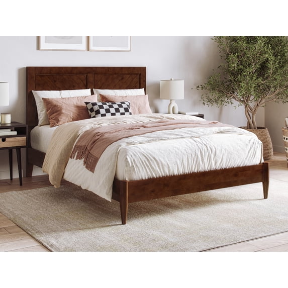 AFI Berkshire Full Solid Wood Low Profile Platform Bed, Walnut