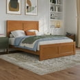 thumbnail image 1 of AFI Berkshire Full Wood Low Profile Platform Bed with Matching Footboard, Light Toffee, 1 of 9