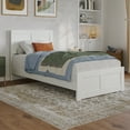 thumbnail image 1 of AFI Berkshire Twin XL Wood Low Profile Platform Bed with Matching Footboard, White, 1 of 9