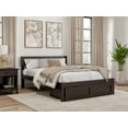 thumbnail image 1 of AFI Boston 14" Full Wood Platform Bed Frame with Foot Drawer Storage, Espresso, 1 of 7