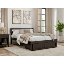 AFI Boston 14" Full Wood Platform Bed Frame with Foot Drawer Storage, Espresso