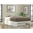 thumbnail image 1 of AFI Boston 14" Queen Wood Platform Bed Frame with Twin-XL Trundle, White, 1 of 6
