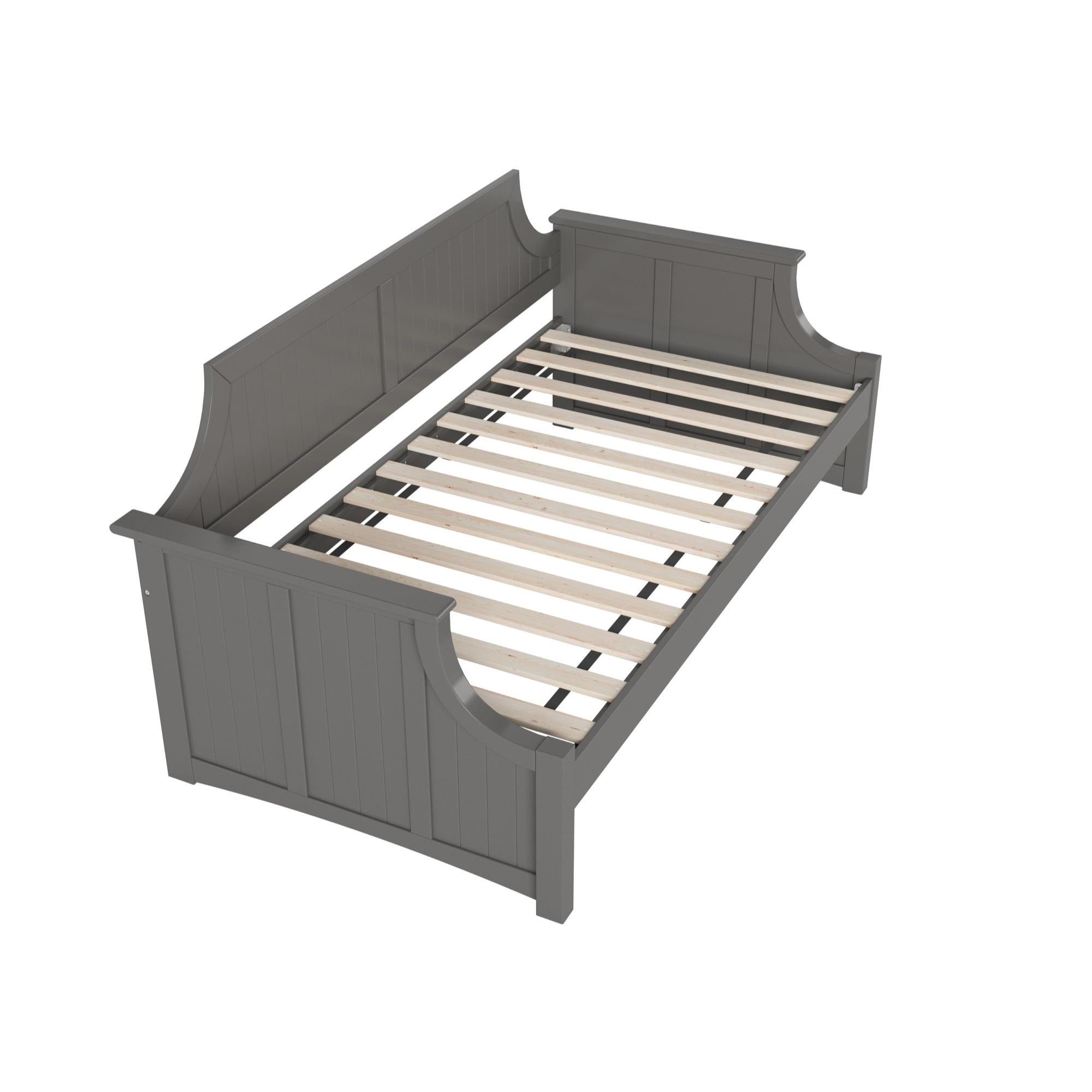 Gray Twin Solid Wood Daybed with Slats and Drawer