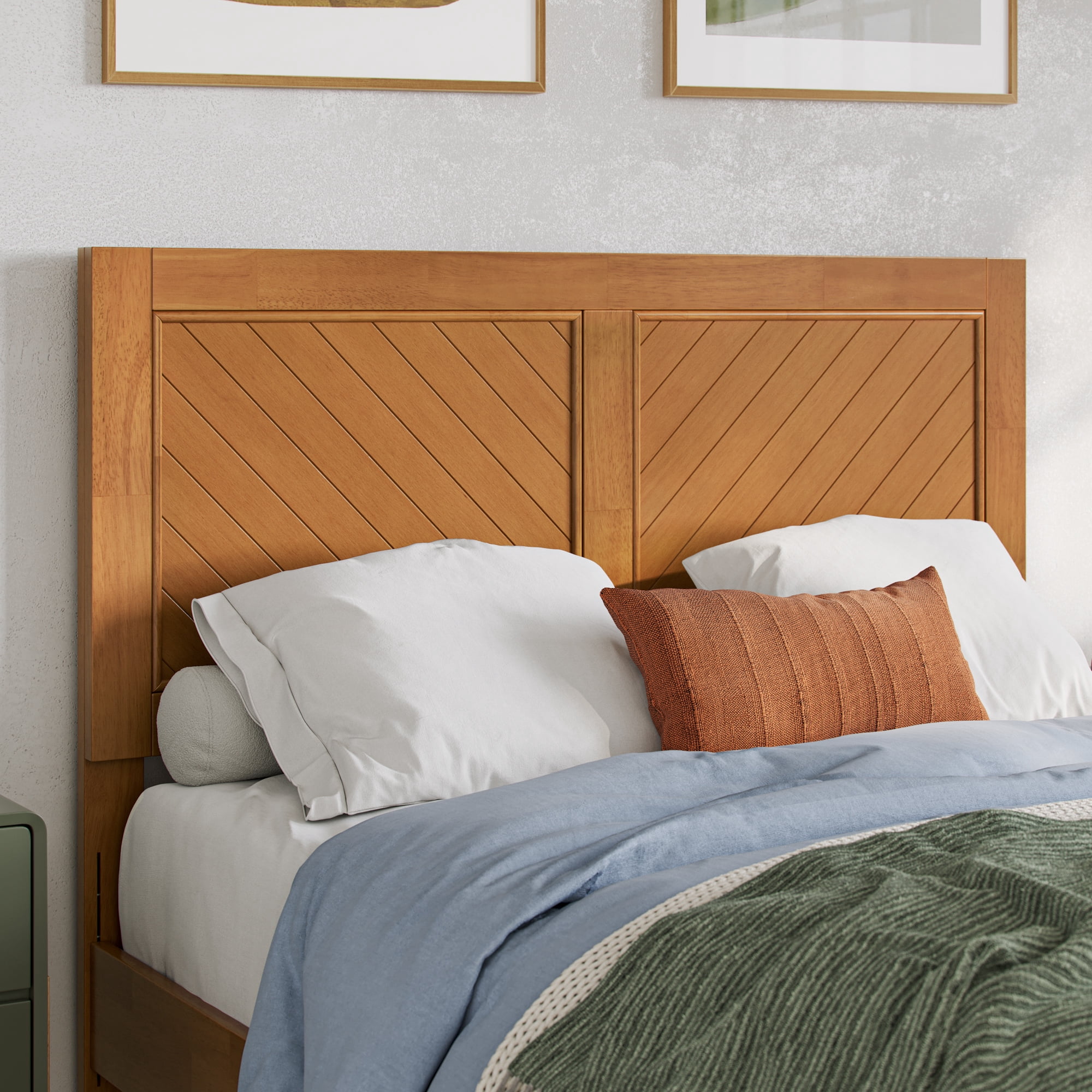AFI Canyon Light Toffee Wood Rustic Farmhouse Headboard, Full