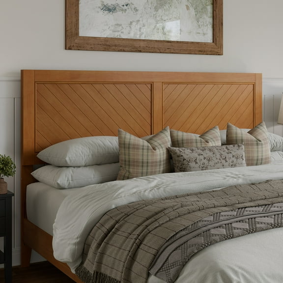 AFI Canyon Light Toffee Wood Rustic Farmhouse Headboard, King